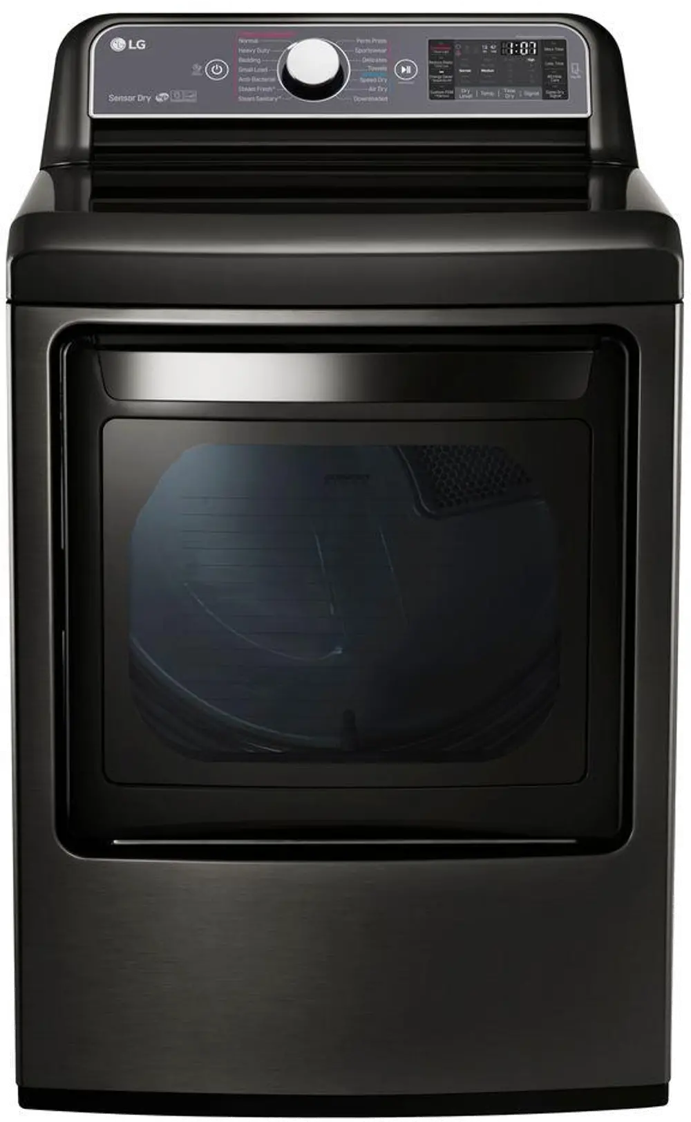 DLGX7601KE LG Gas Dryer with EasyLoad - 7.3 cu. ft. Black Stainless Steel-1