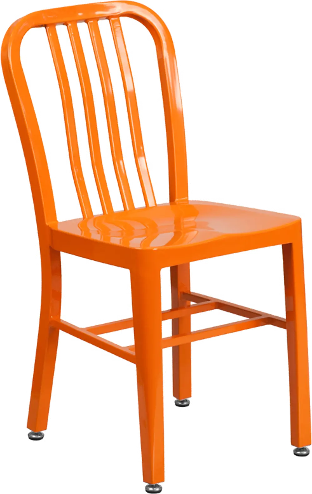 Orange Metal Indoor/Outdoor Dining Chair - Graphic-1
