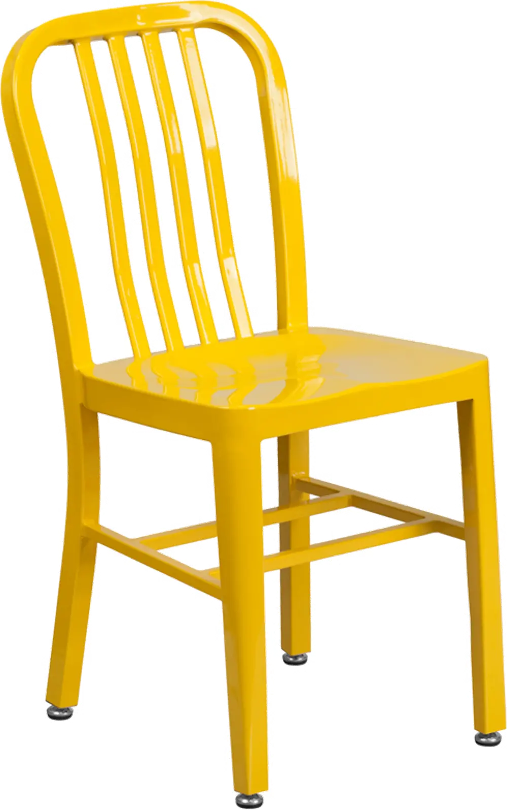 Yellow Metal Indoor/Outdoor Dining Chair - Graphic-1