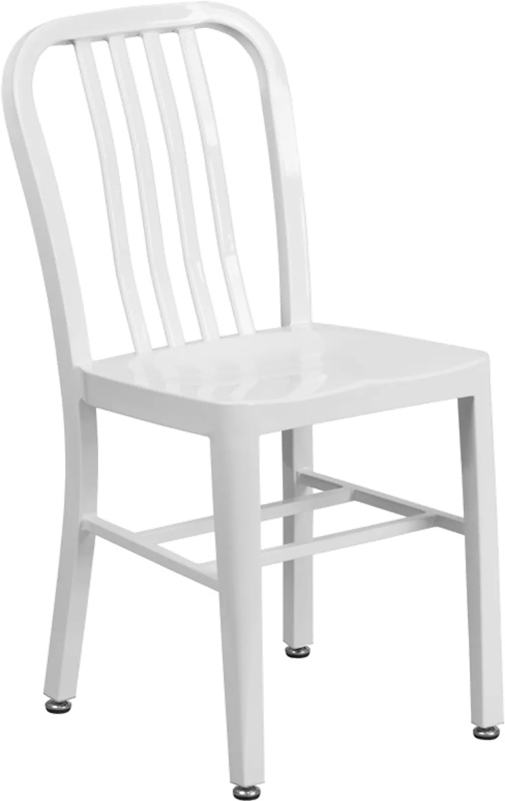White Metal Indoor/Outdoor Dining Chair - Graphic-1