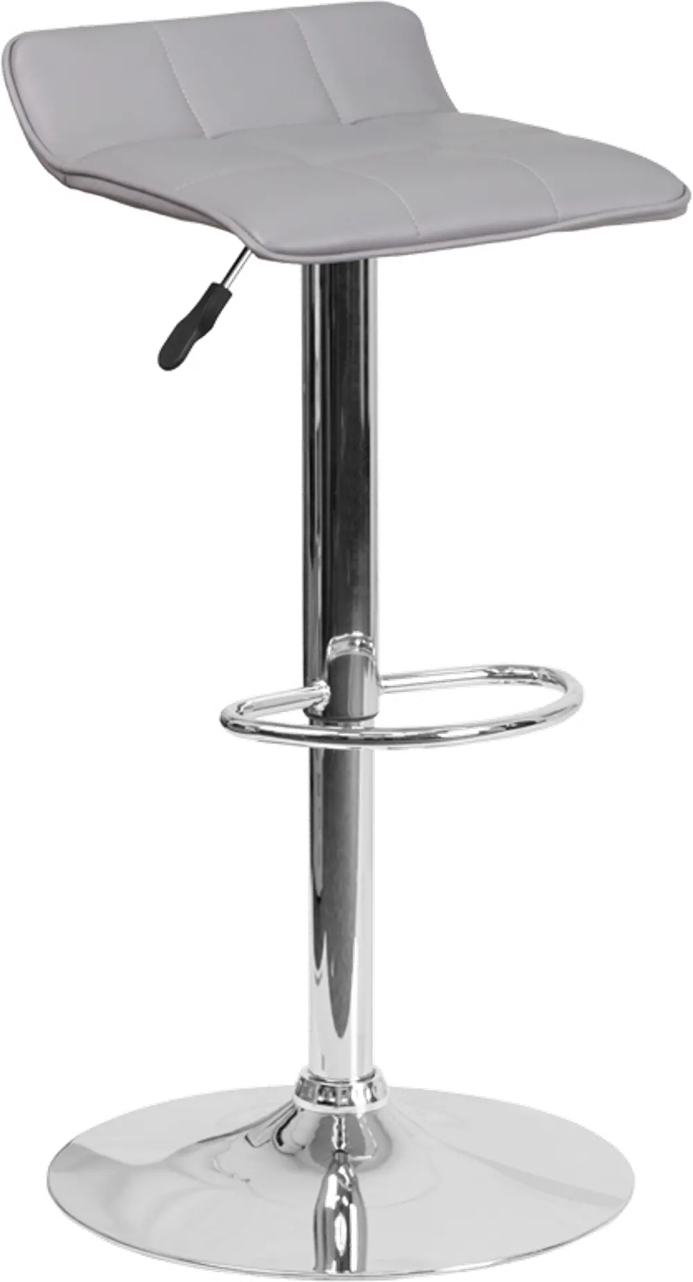 Gray Adjustable Bar Stool with Chrome Base-1
