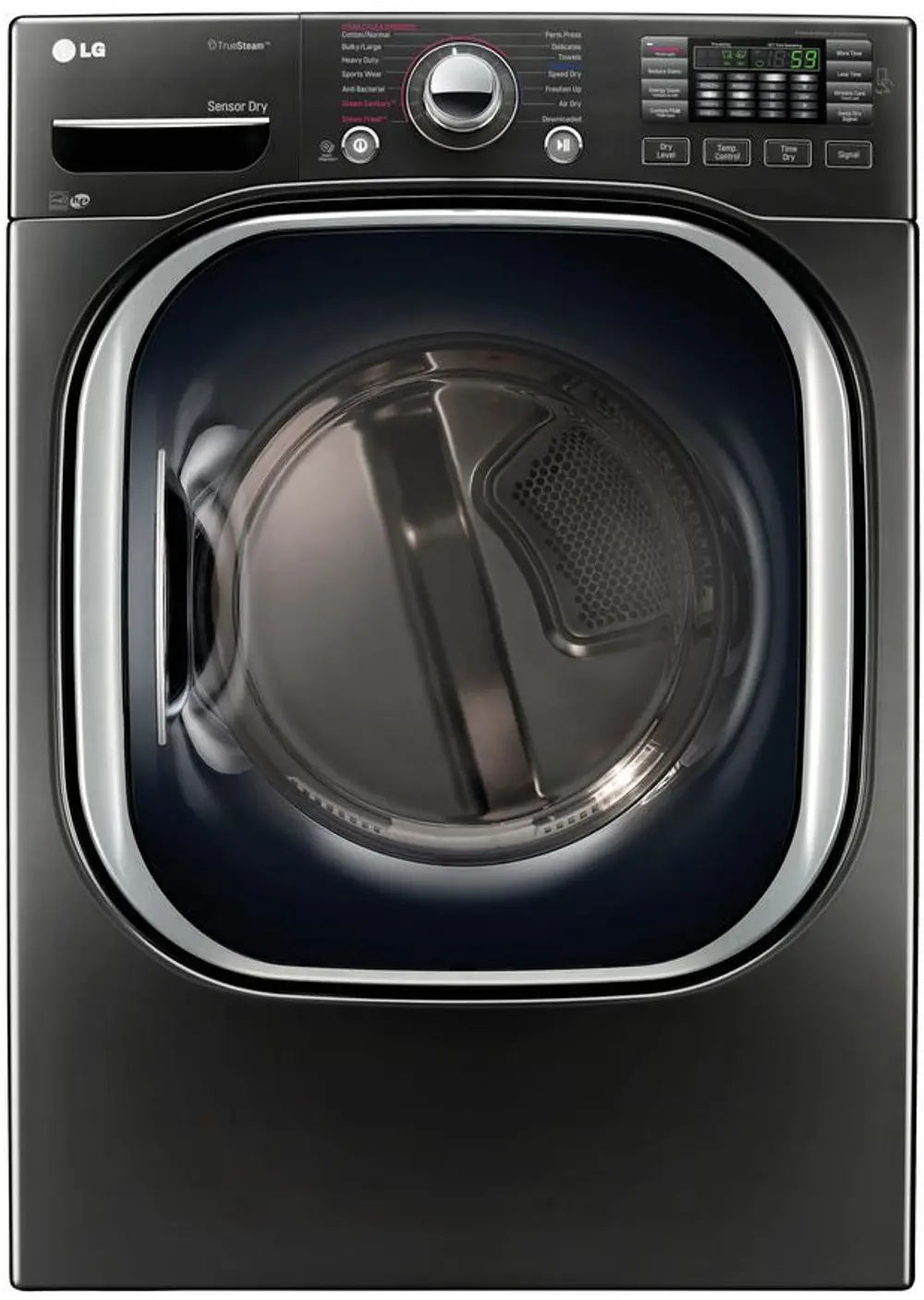 DLEX4370K LG Electric Dryer with Steam - 7.4 cu. ft. Black Stainless Steel-1