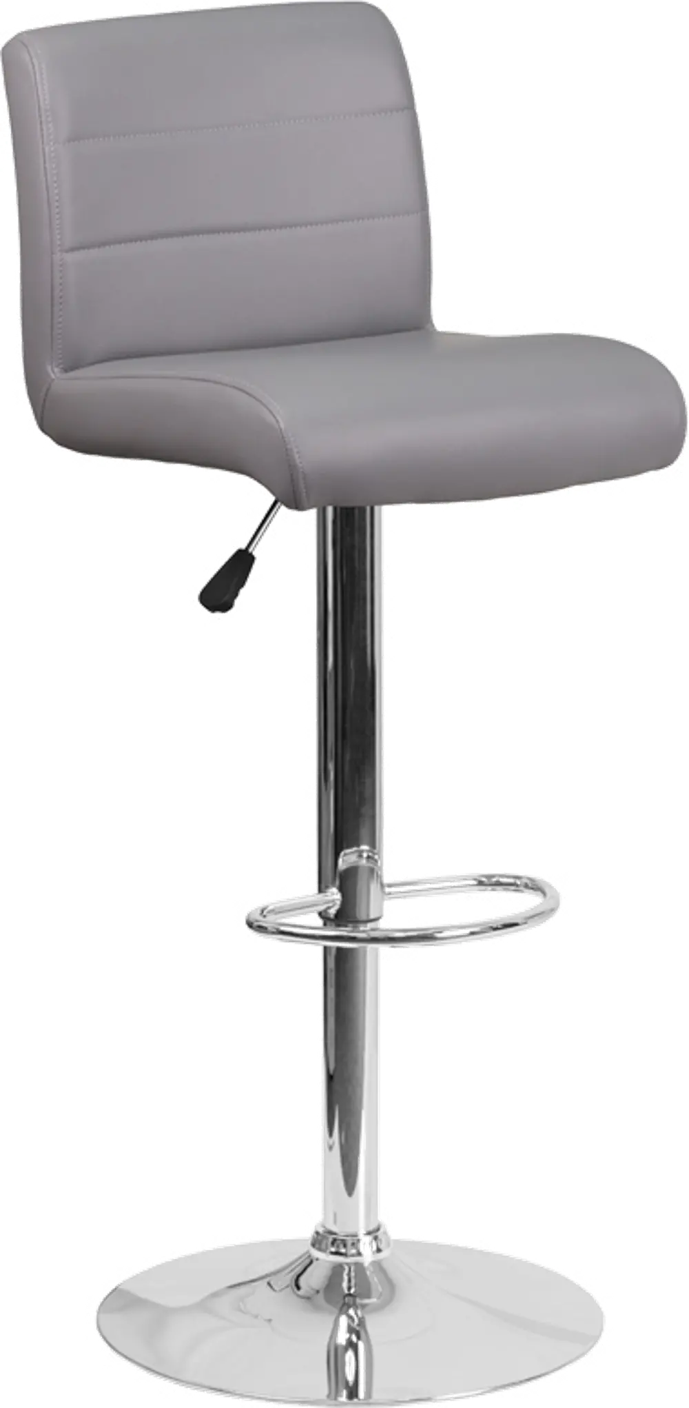 Gray Vinyl Adjustable Bar Stool with Chrome Base-1