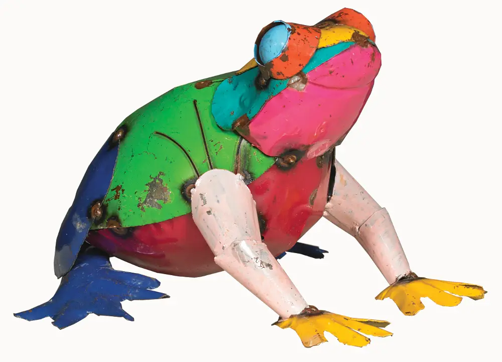 Medium Multi-Color Metal Frog-1