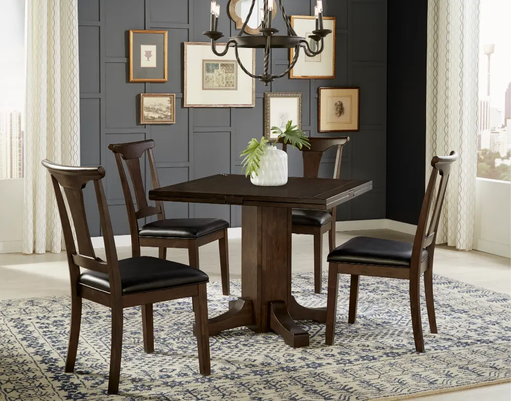 Warm Gray 5 Piece Drop Leaf Dining Set - Brooklyn Heights Collection-1