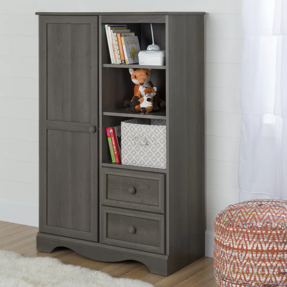 10428 Savannah Gray Maple Armoire with Drawers-1