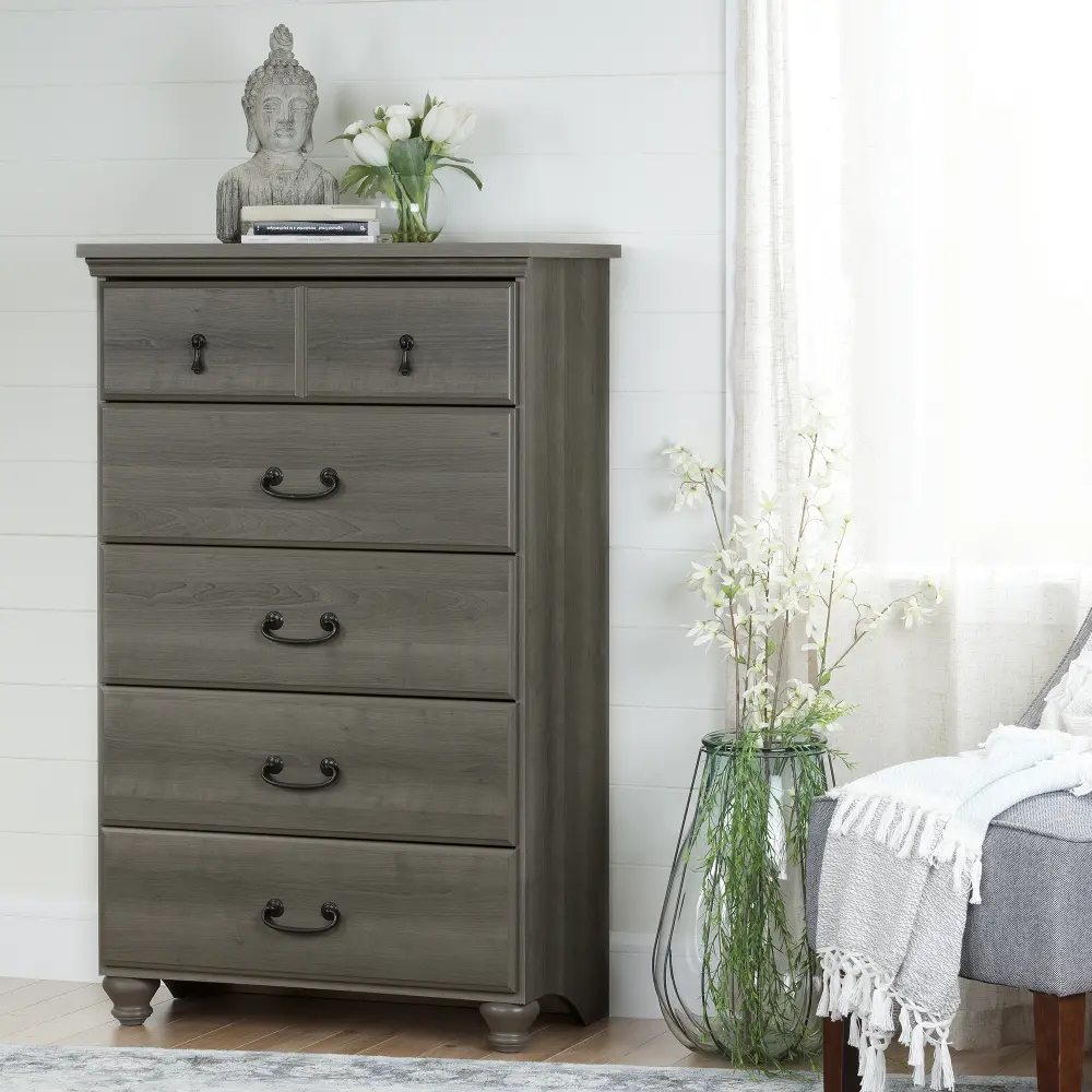 10240 Maple Gray 5 Drawer Chest - Noble -1