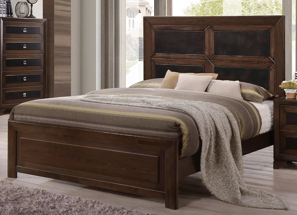 Contemporary Cappuccino Brown King Bed - Sussex -1