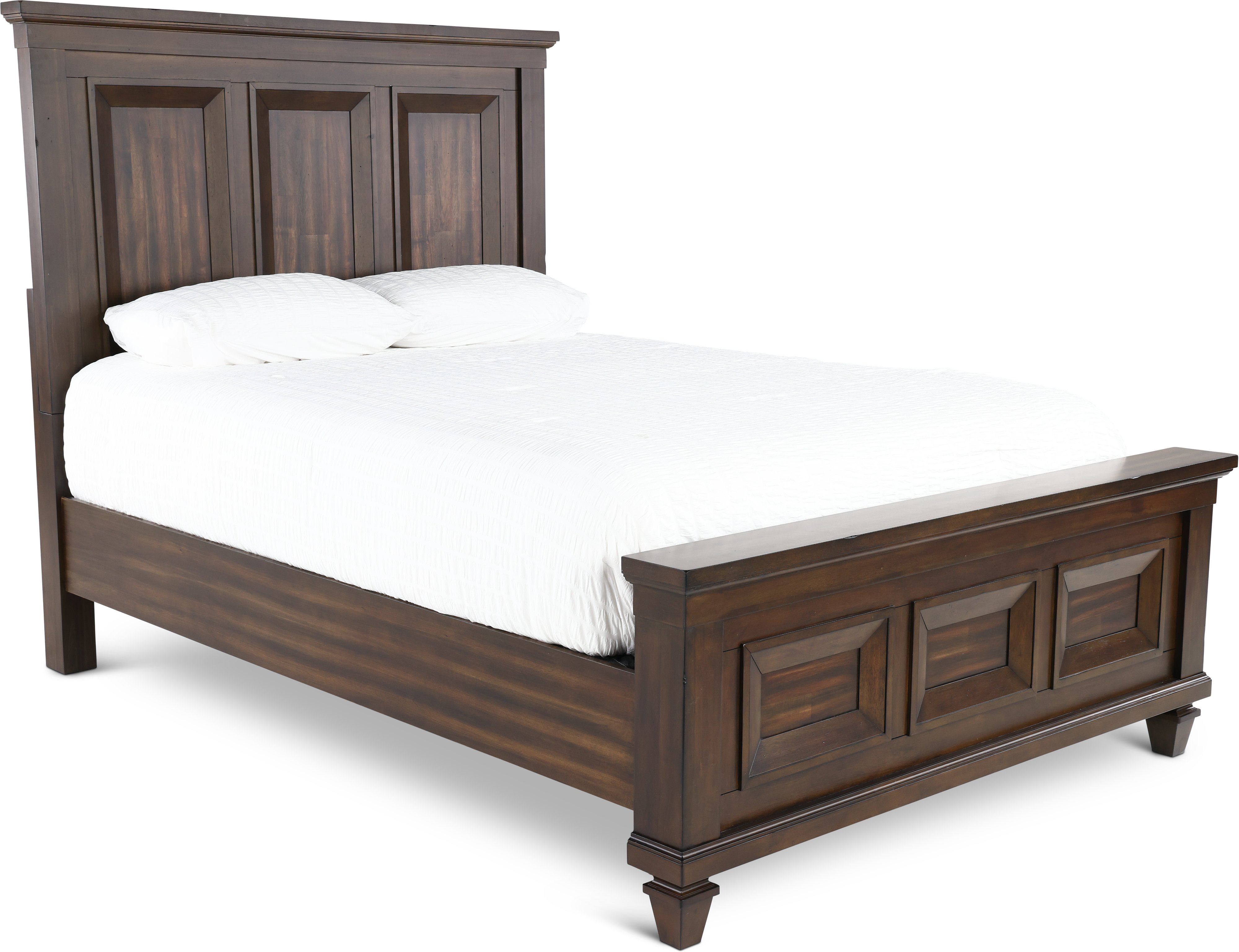  Classic  Traditional  Walnut Brown 6 Piece King Bedroom  Set 