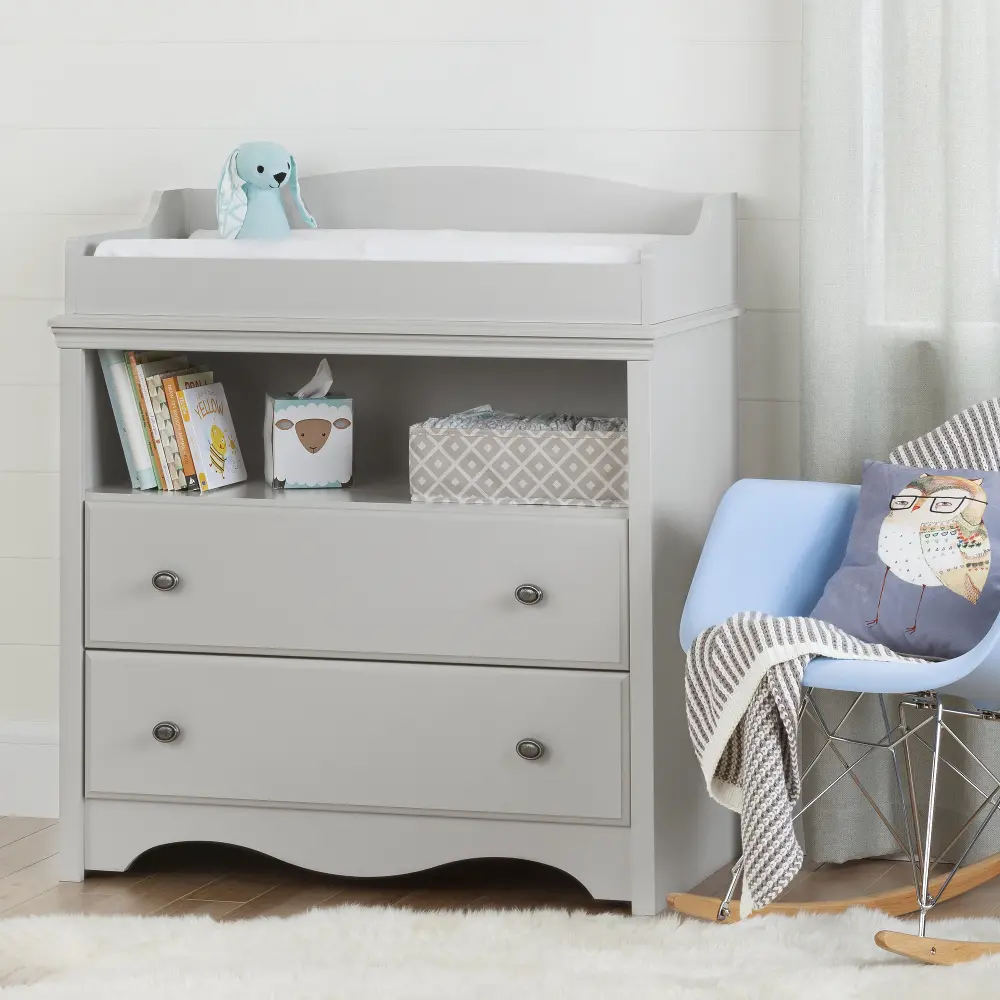 10231 Angel Gray Changing Table with Drawers - South Shore-1