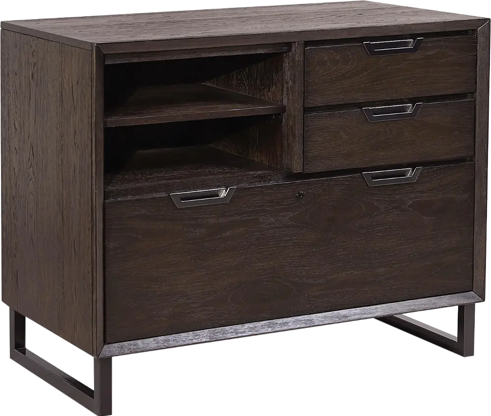 Hickory Brown 3 Drawer Combination File Cabinet - Harper Point-1