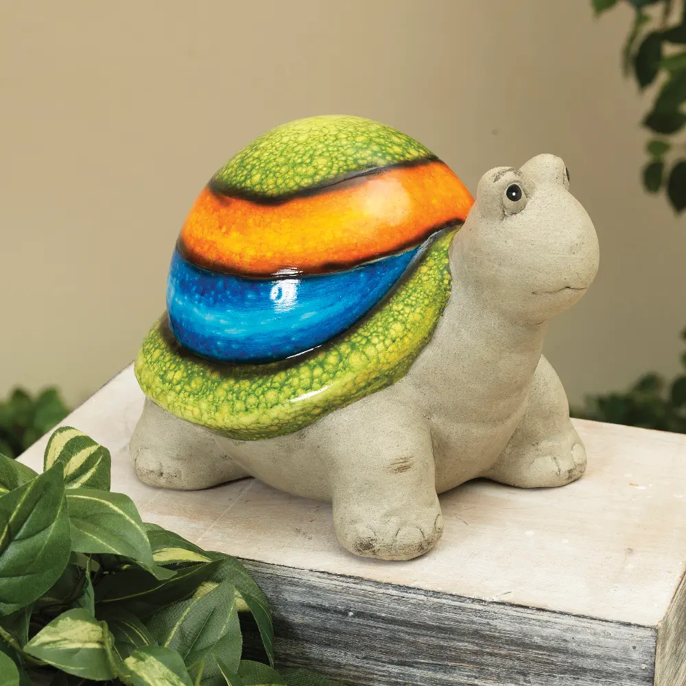 Terracotta Turtle with Colorful Glazed Shell-1