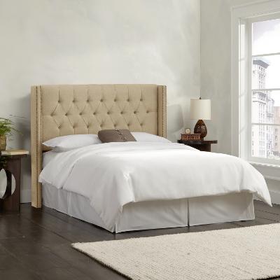Sandstone Tufted Wingback King Size, Headboard Size For King Bed