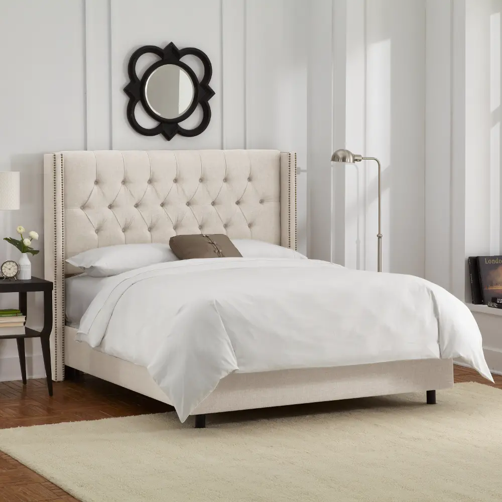 141NBBED-BRLNNTLC Abigail Ivory Diamond Tufted Wingback Full Bed - Skyline Furniture-2