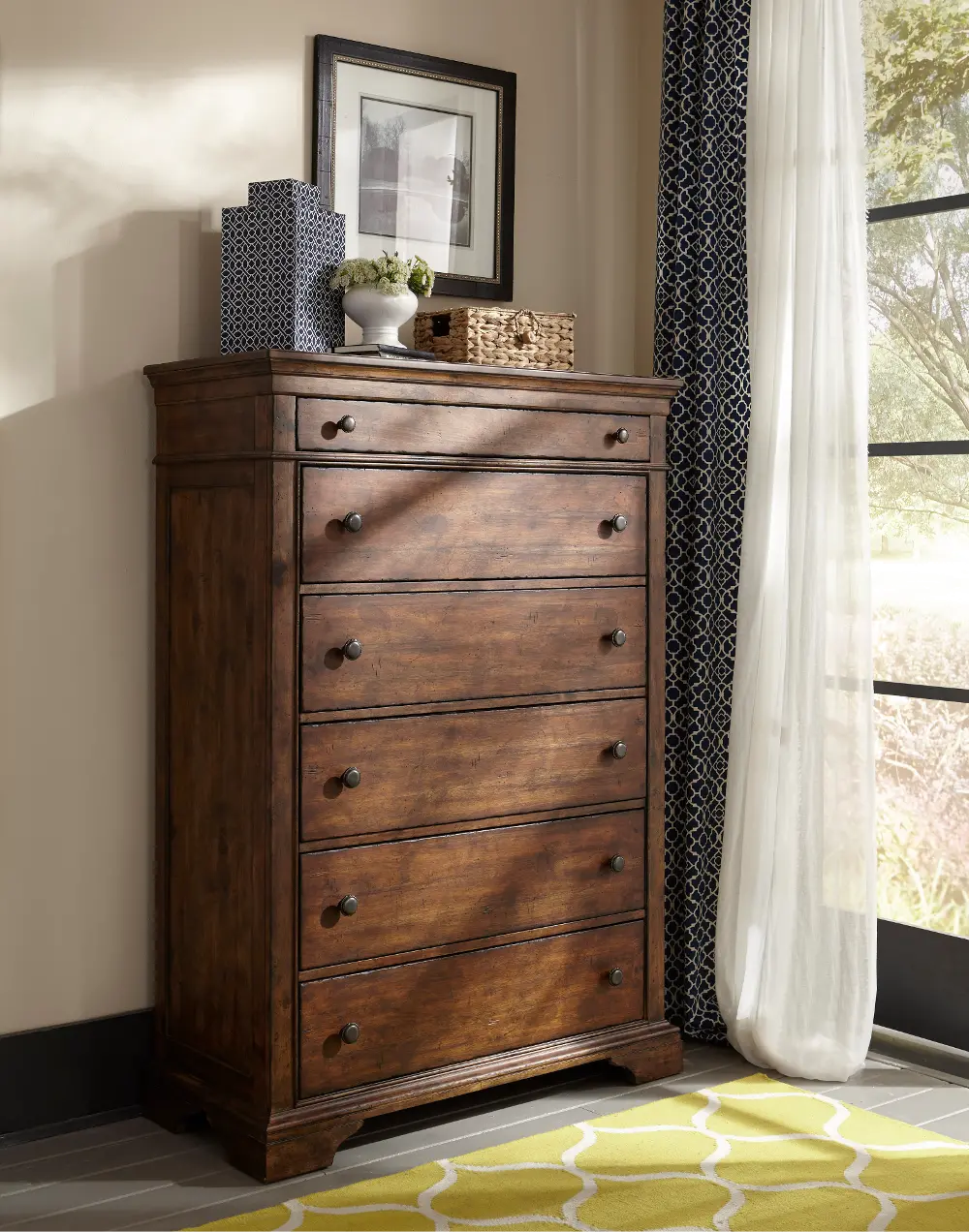 Coffee Brown Classic Traditional Chest of Drawers - Trisha Yearwood-1