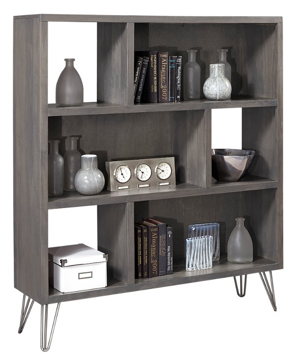 Modern Contemporary Driftwood Brown Bookcase
