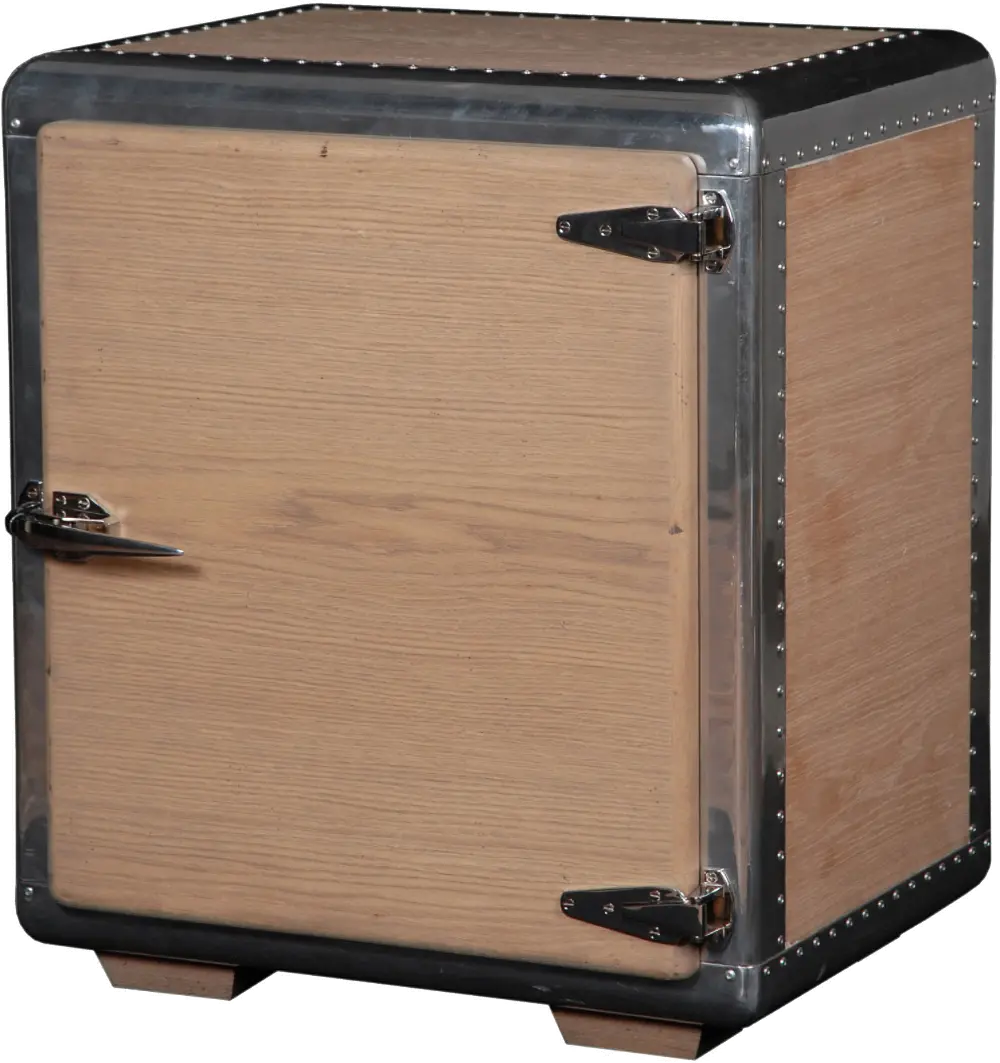 Oak Single Door Eclectic Accent Table - Ferault-1