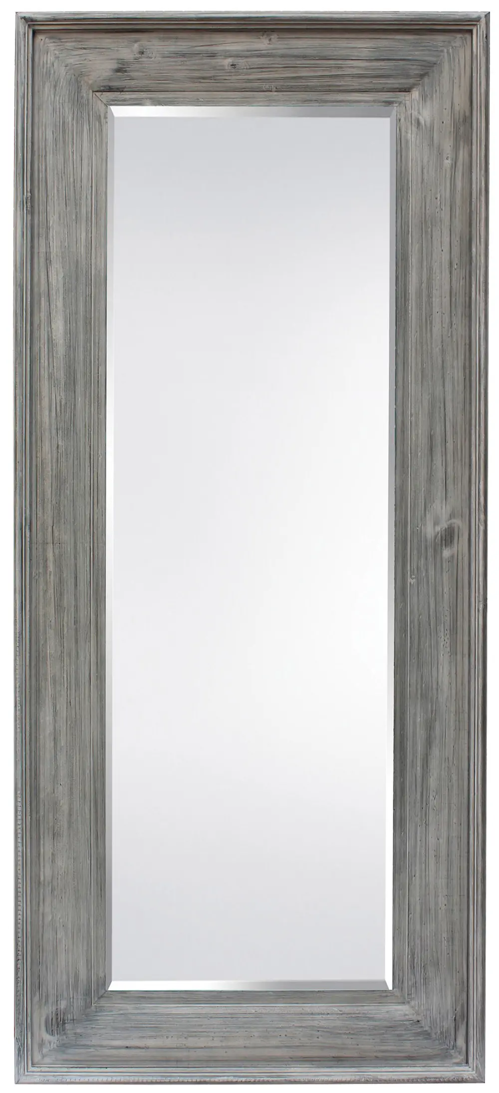 Light Gray Wood Framed Mirror-1