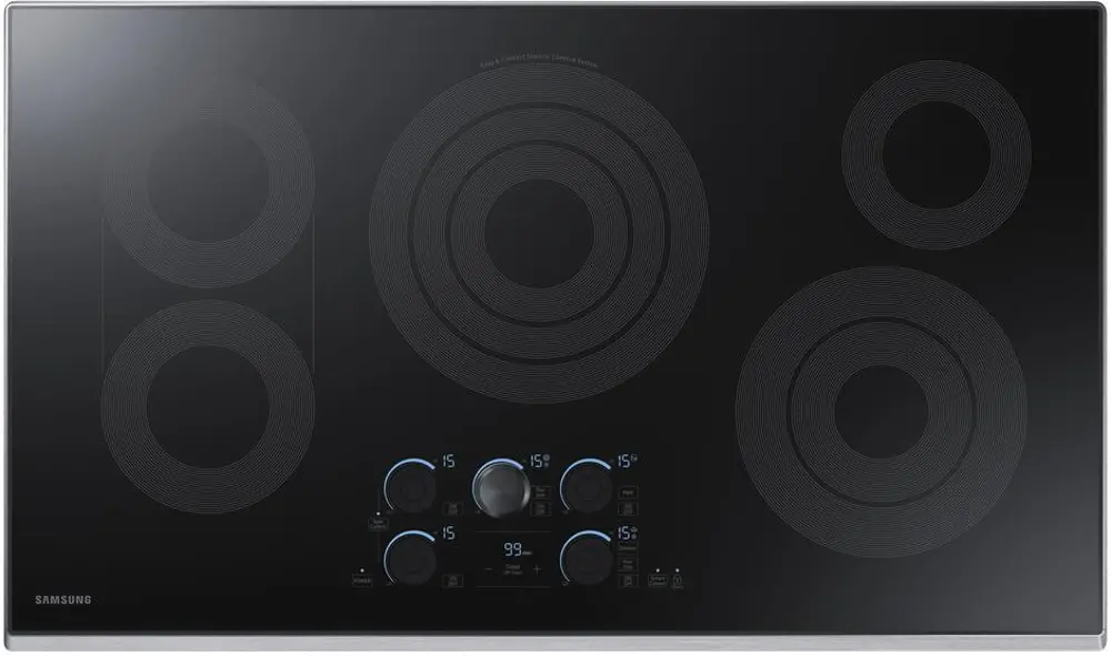 NZ36K7570RS Samsung 36 Inch Smart Smoothtop Electric Cooktop - Stainless Steel-1