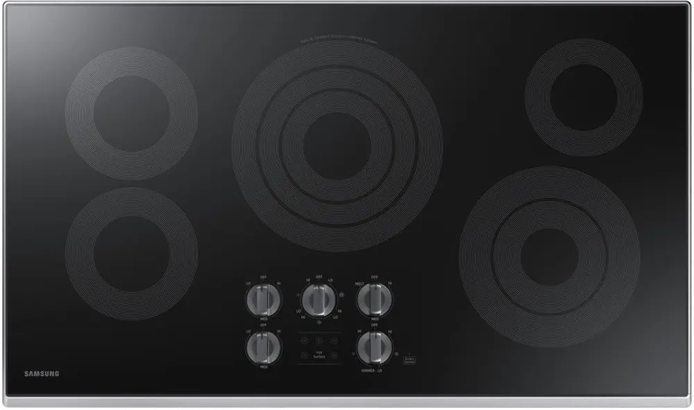 NZ36K6430RS Samsung 36 Inch Smart Smoothtop Electric Cooktop with Rapid Boil - Stainless Steel-1