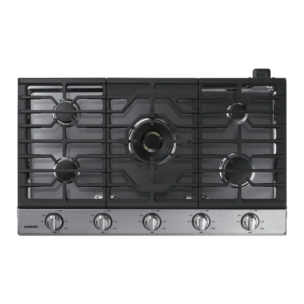 NA36K7750TS Samsung 36 Inch Gas Cooktop - Stainless Steel and Black-1