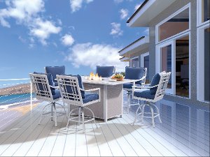 7 Piece Counter Height Fire Pit Outdoor Dining Set - Acadia | RC ... 7 Piece Counter Height Fire Pit Outdoor Dining Set - Acadia | RC ...