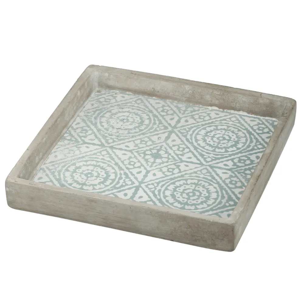 Small Blue Tiled Square Tray-1
