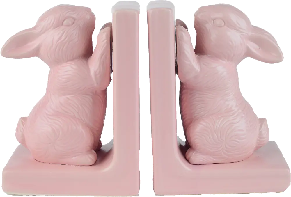 Pink Bunny Bookend Pair-1