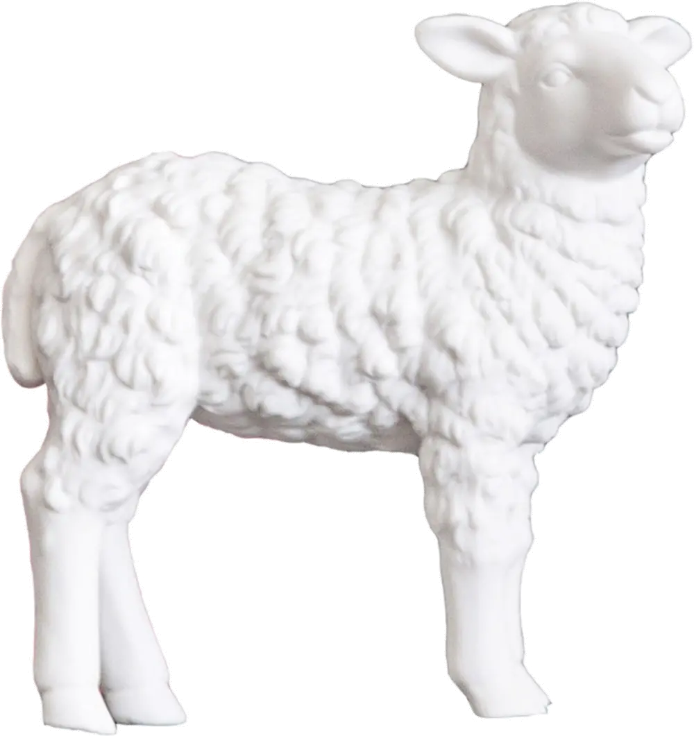 White Standing Sheep Statue-1