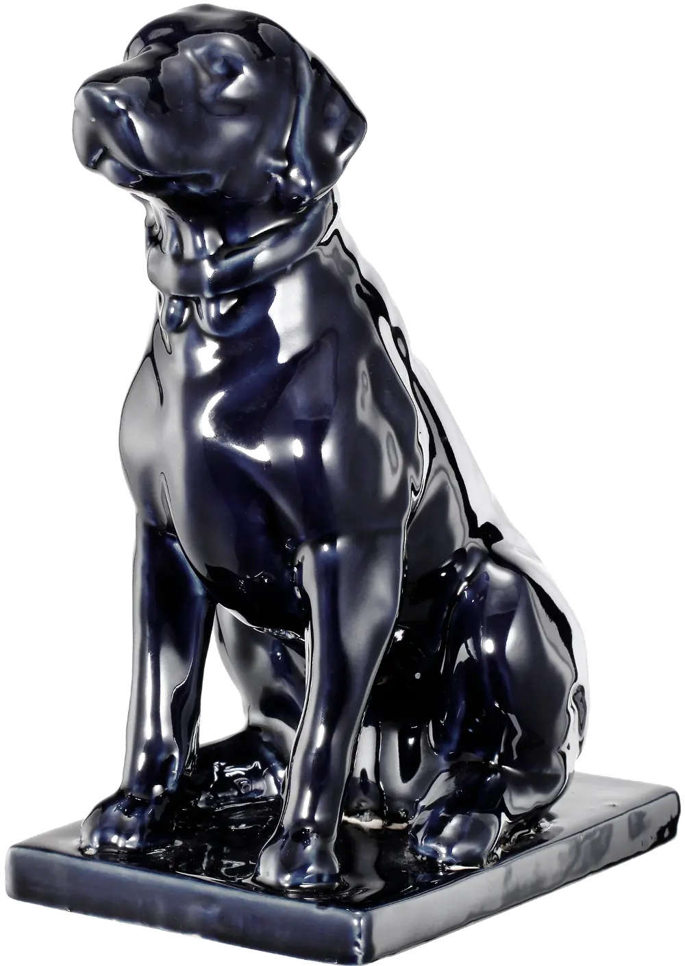 An Attentive Blue Dog Statue-1