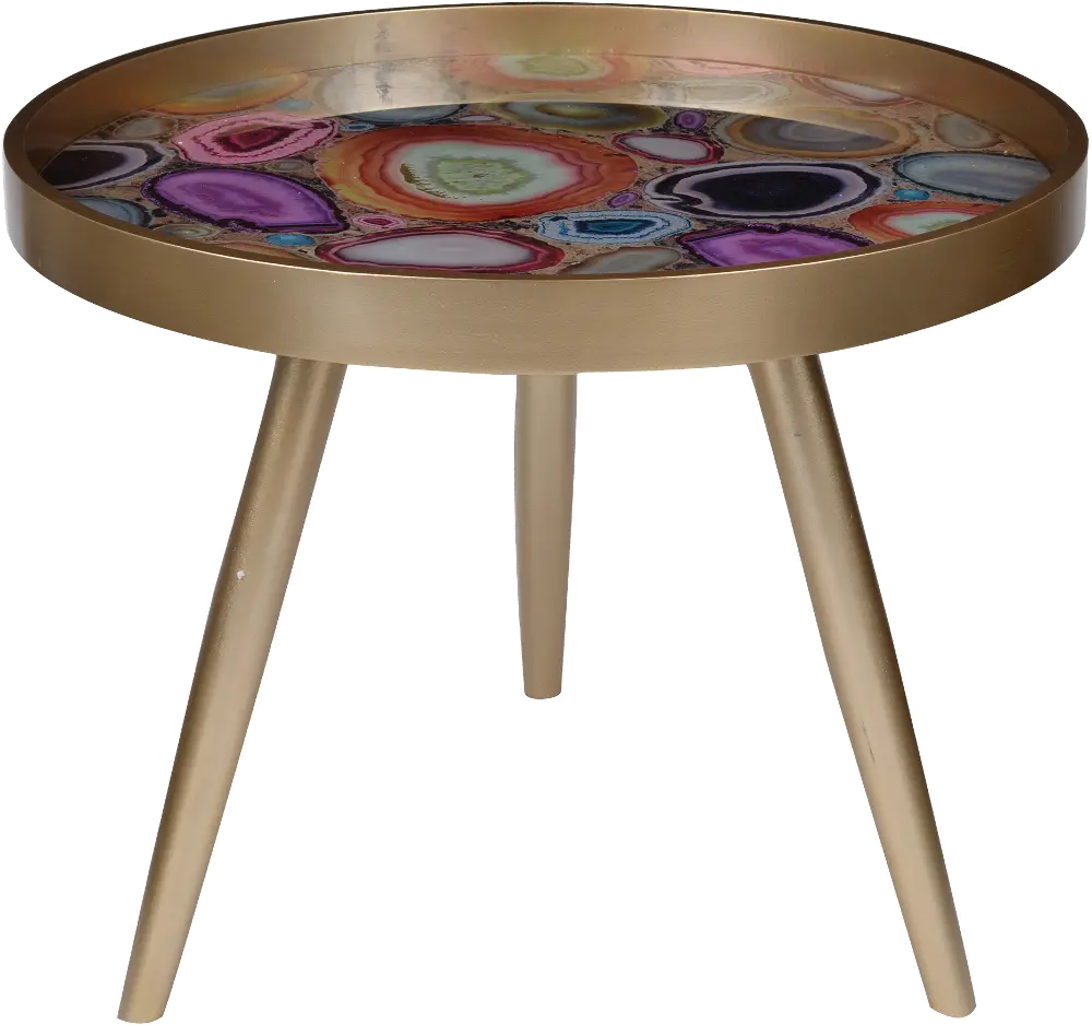 Multi-Color Livonia Side Table with Tray Top-1