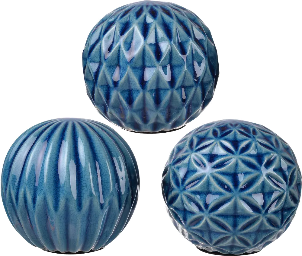 Assorted 4 Inch Blue Marbleized Accent Sphere-1