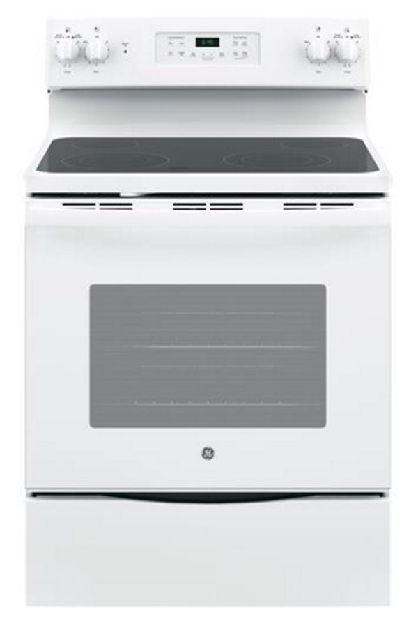 Ge 30 Inch Slide In Smoothtop Electric Range 5 3 Cu Ft White