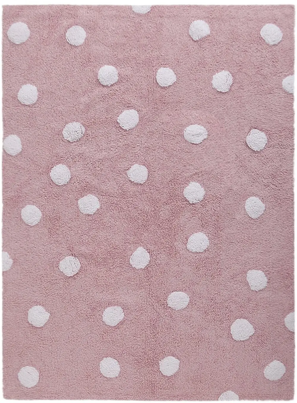 C-00081 4 x 5 Small Pink Polka Dots Washable Rug-1