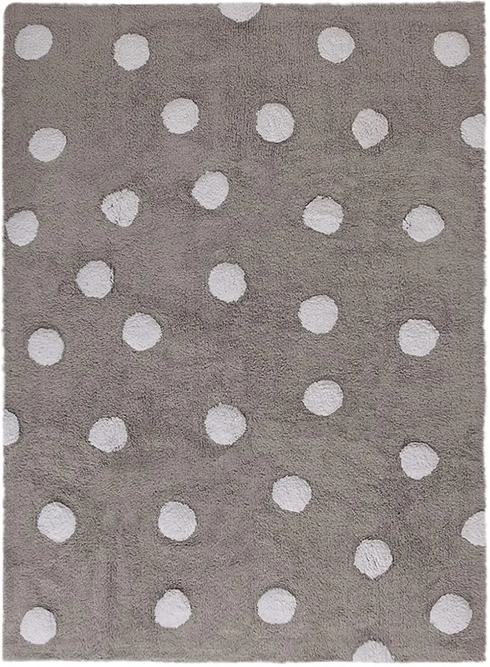 C-00005 4 x 5 Small Polka Dots Gray and White Washable Rug-1