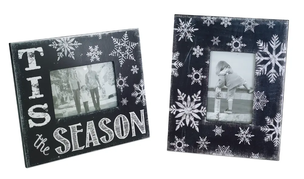Assorted Black and White Snowflake Picture Frame-1