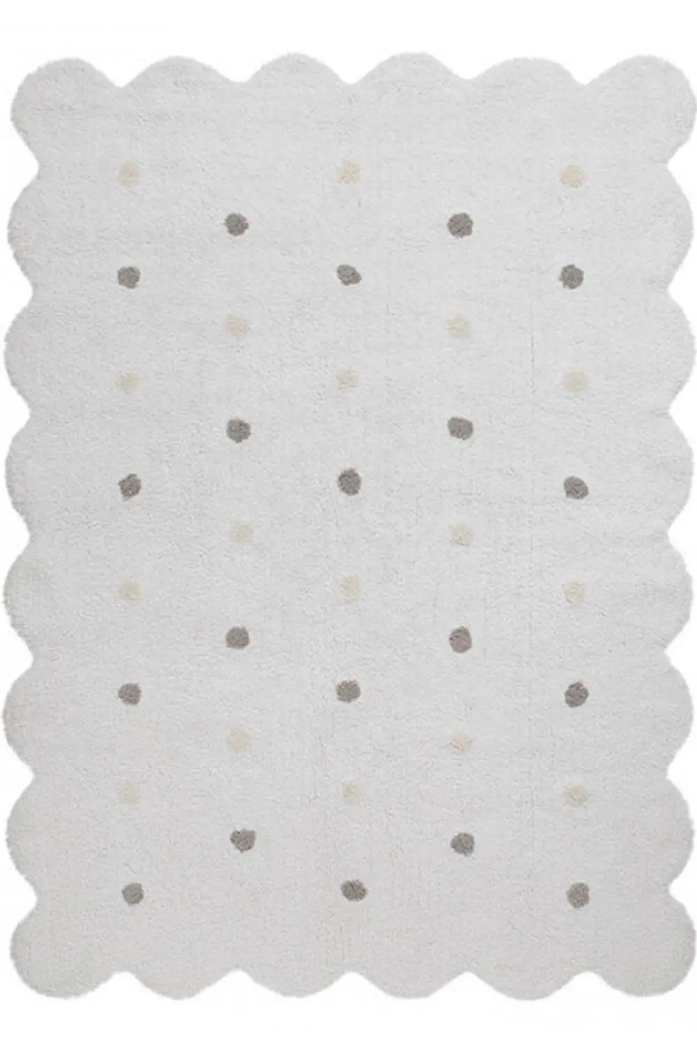 C-77770 4 x 5 Small Biscuit White Washable Rug-1