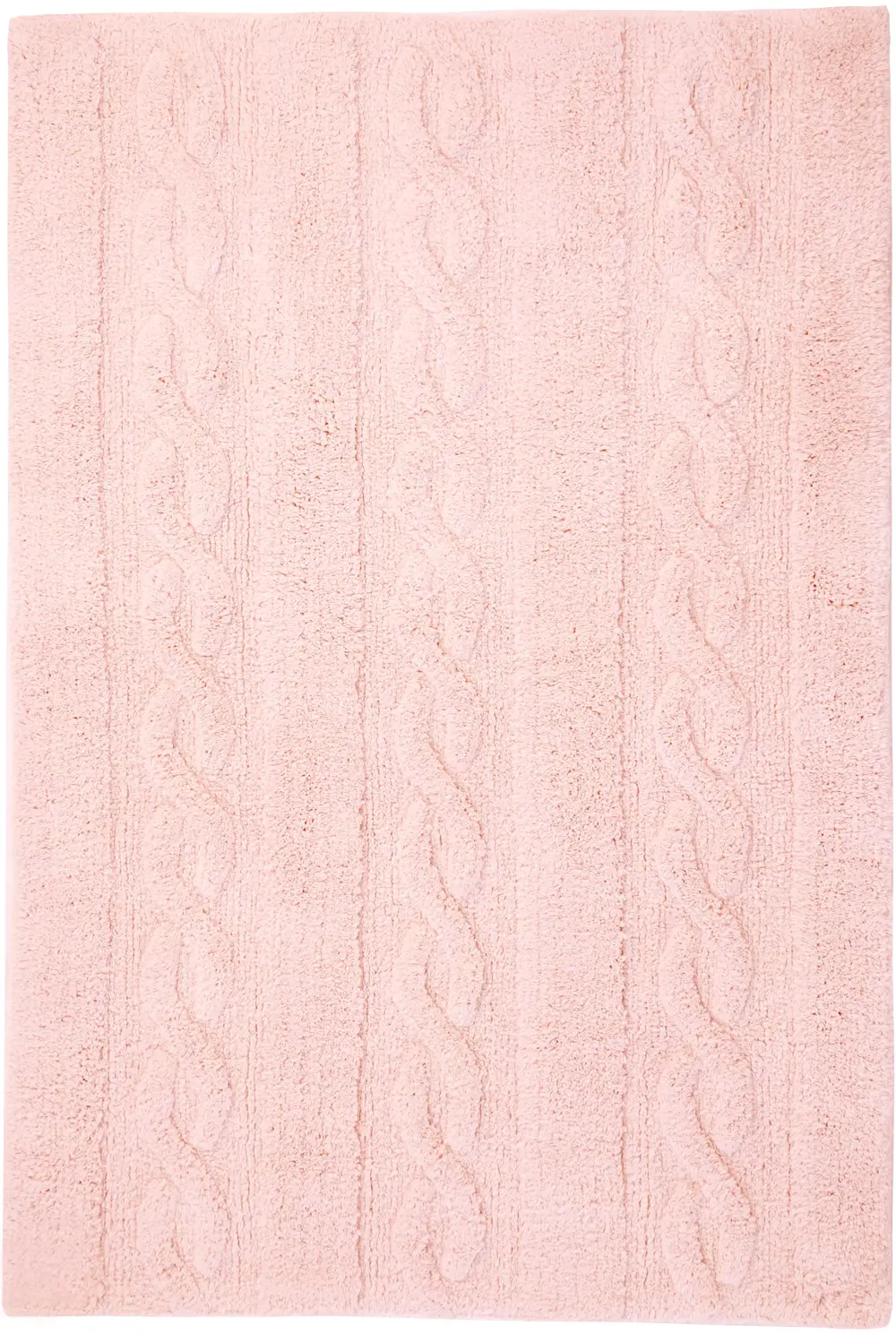 C-TR-SP 4 x 5 Small Braids Soft Pink Washable Rug-1