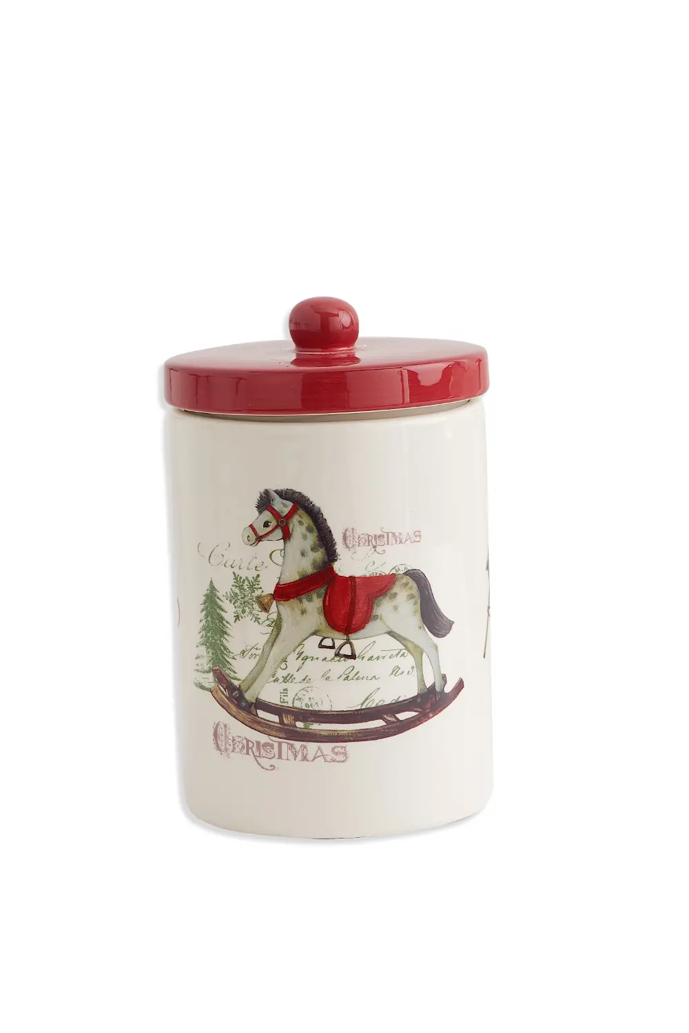 Ceramic Lidded Canister with Rocking Horse-1