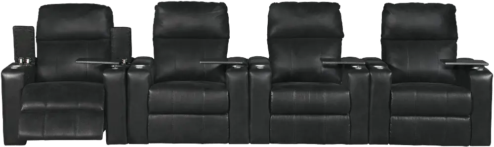 Eclipse Black 4 Piece Power Home Theater Seating - Headliner-1