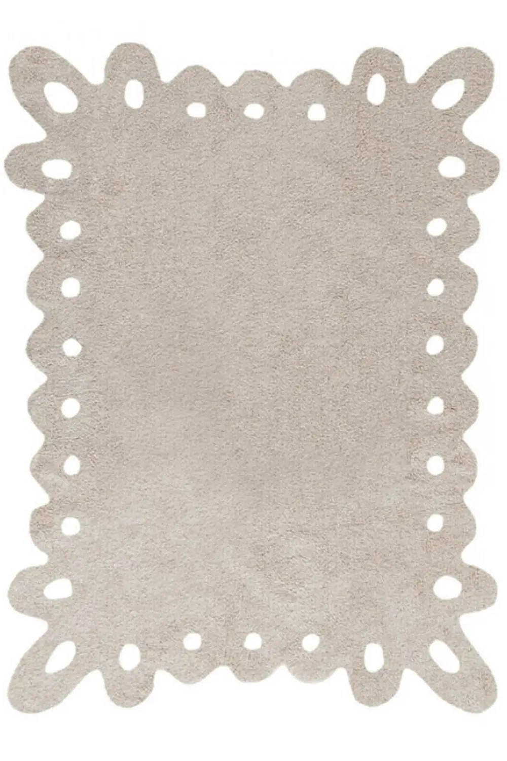 C-00008 4 x 5 Small Lace Beige Washable Rug-1