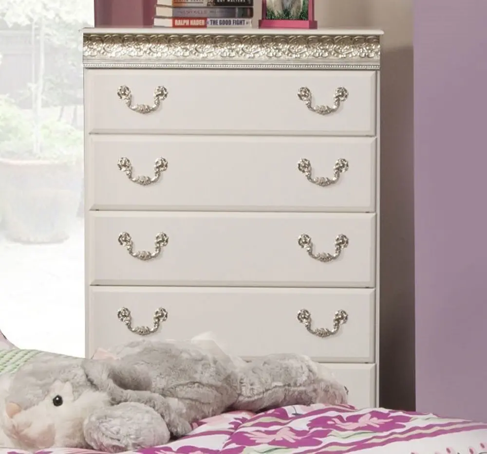 52425/CHEST White Casual Traditional Chest of Drawers - Peyton-1