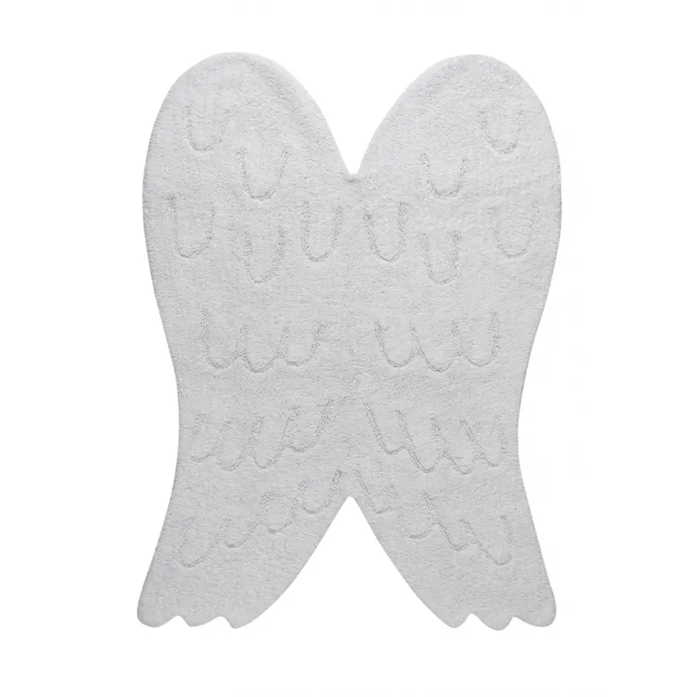 C-WING 4 x 5 Small White Wings Silhouette Washable Rug-1