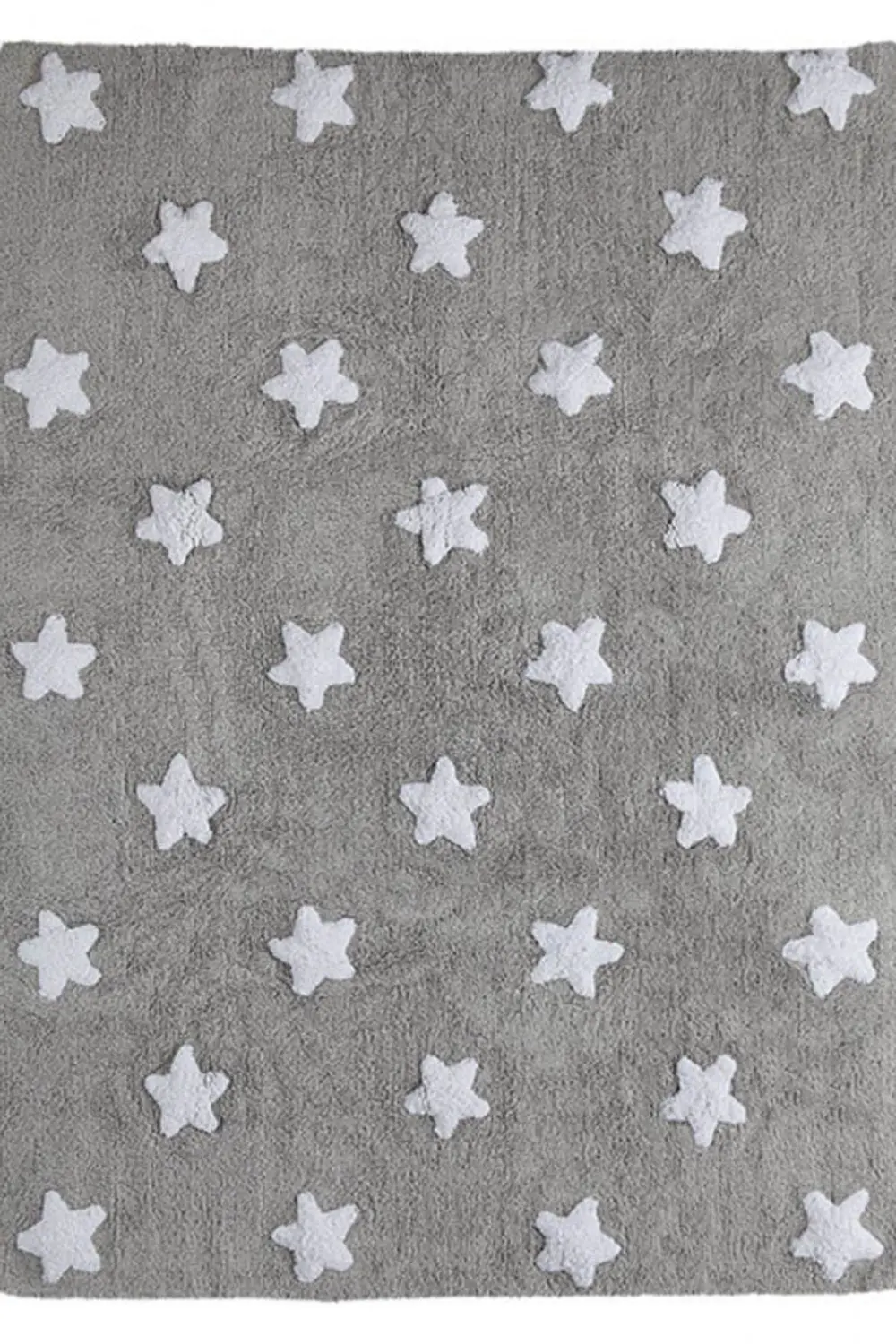 C-G-SW 4 x 5 Small Gray and White Stars Washable Rug-1