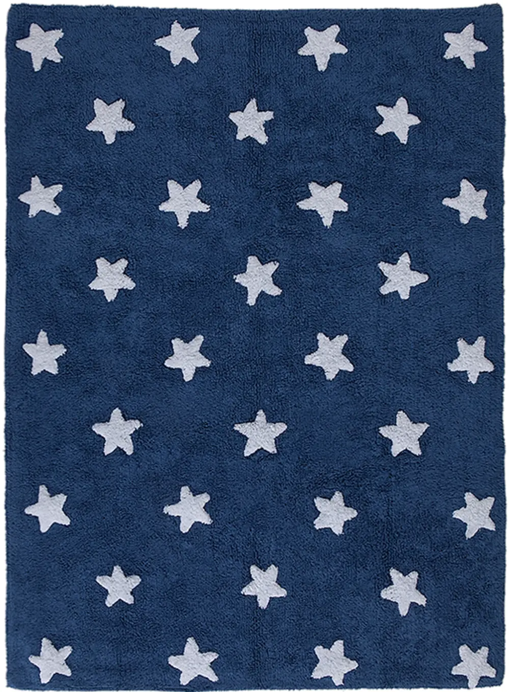 C-M-SW 4 x 5 Small Navy Blue and White Stars Washable Rug-1