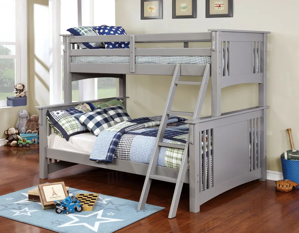 Classic Gray Twin-over-Full Bunk Bed - Spring Creek-1