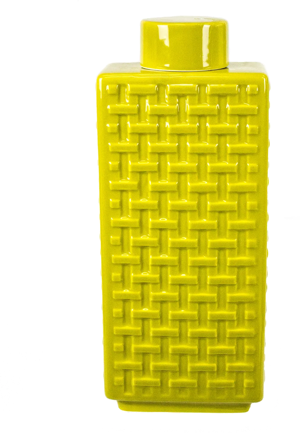 16 Inch Yellow Lidded Jar-1