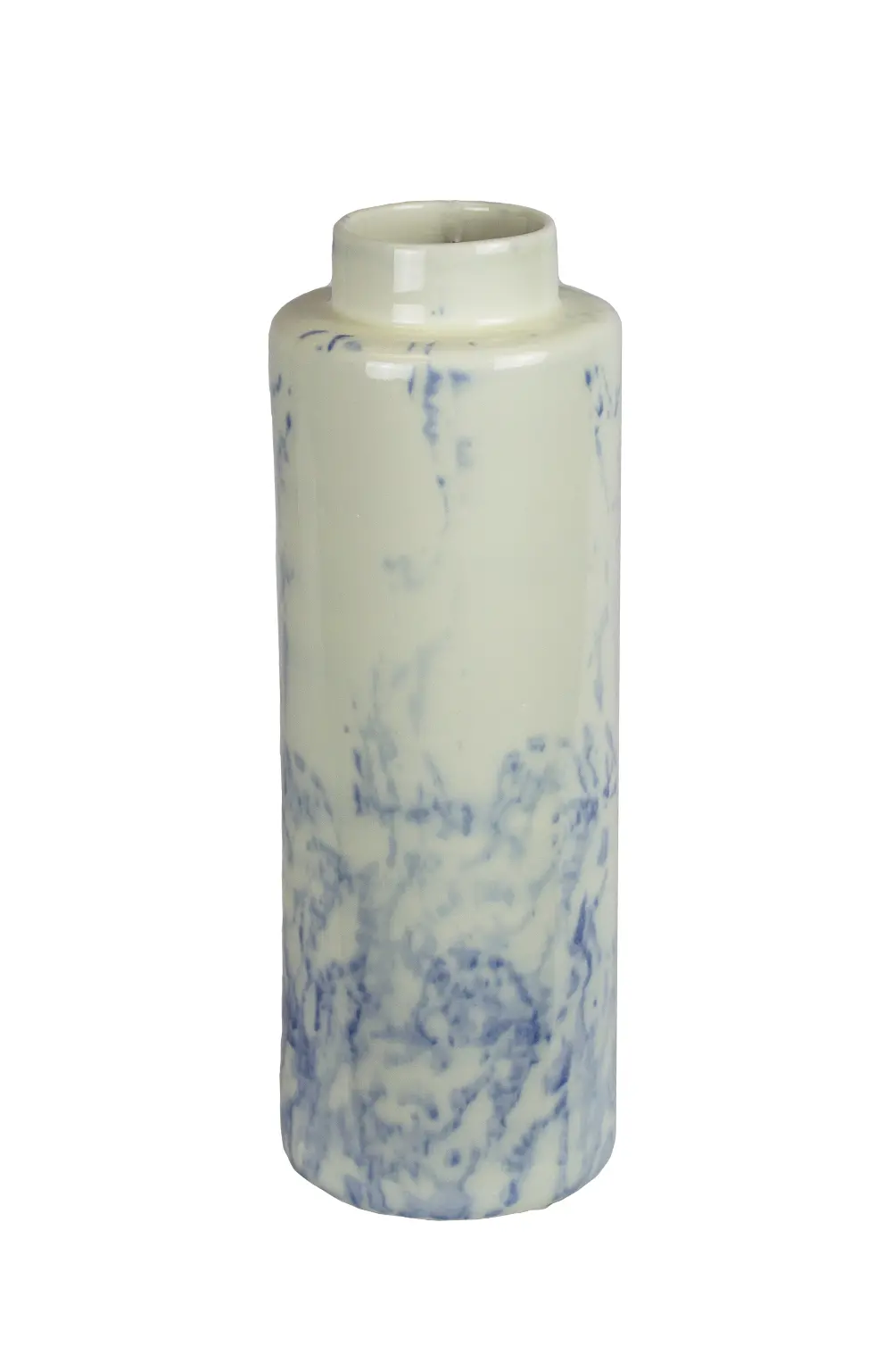 12 Inch Blue Ceramic Marble Vase-1