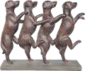 Rust Dancing Dogs Sculpture