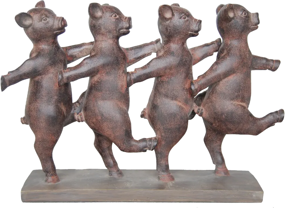 Rust Dancing Pigs Sculpture-1